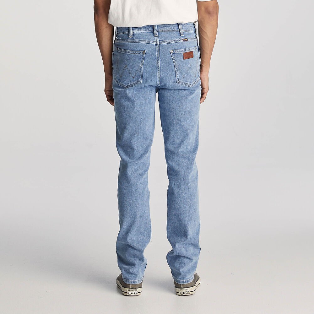 Wrangler Straight Leg Mens Jeans Faded Stone - Aitken's Saddlery