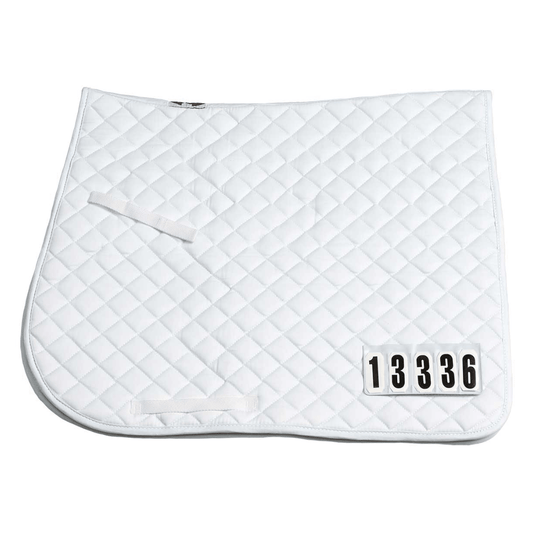 Zilco Competition Dressage Number Saddlecloth White - Aitken's Saddlery