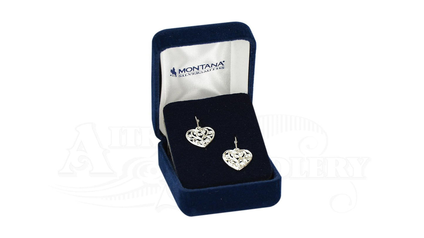 Montana Embossed Heart Ear Rings