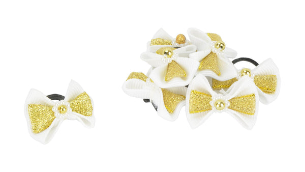 Show Bows White with Pearls