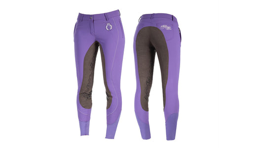 Horze Crescendo Kiana Womens Full Seat Breeches gentian violet silt brown
