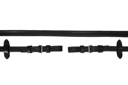 Schockemohle Durasoft Rubber Reins Black & Silver