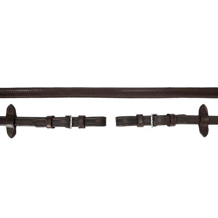 Schockemohle Durasoft Rubber Reins Dark Brown & Silver