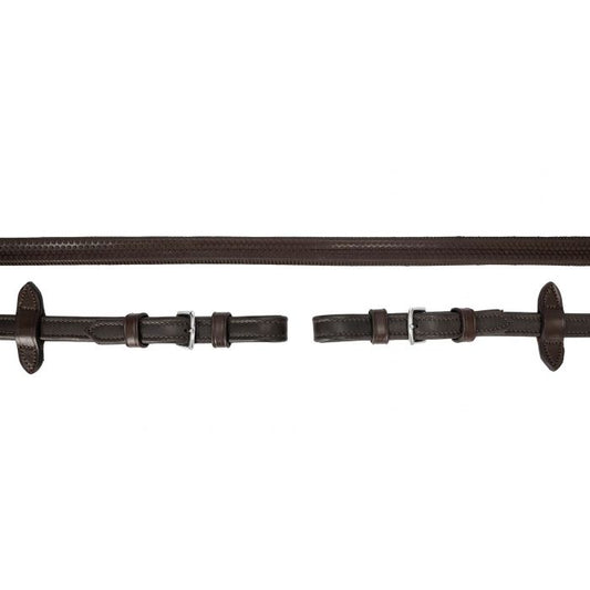Schockemohle Durasoft Rubber Reins Dark Brown & Silver
