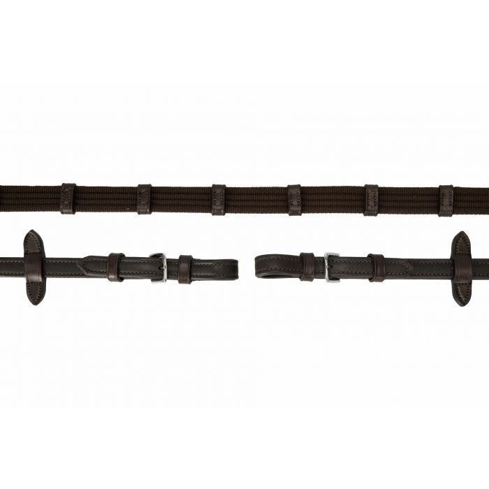 Schockemohle Durasoft Web Reins Dark Brown & Silver