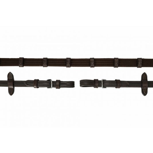 Schockemohle Durasoft Web Reins Dark Brown & Silver