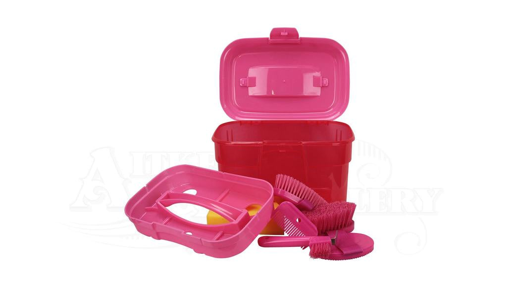 Colourful Seven Piece Grooming Box Rose Pink