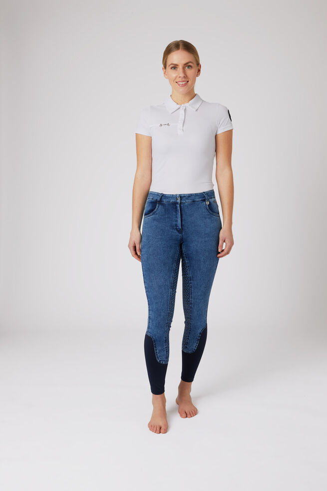 Horze Delia Ladies Denim Breeches Light Denim