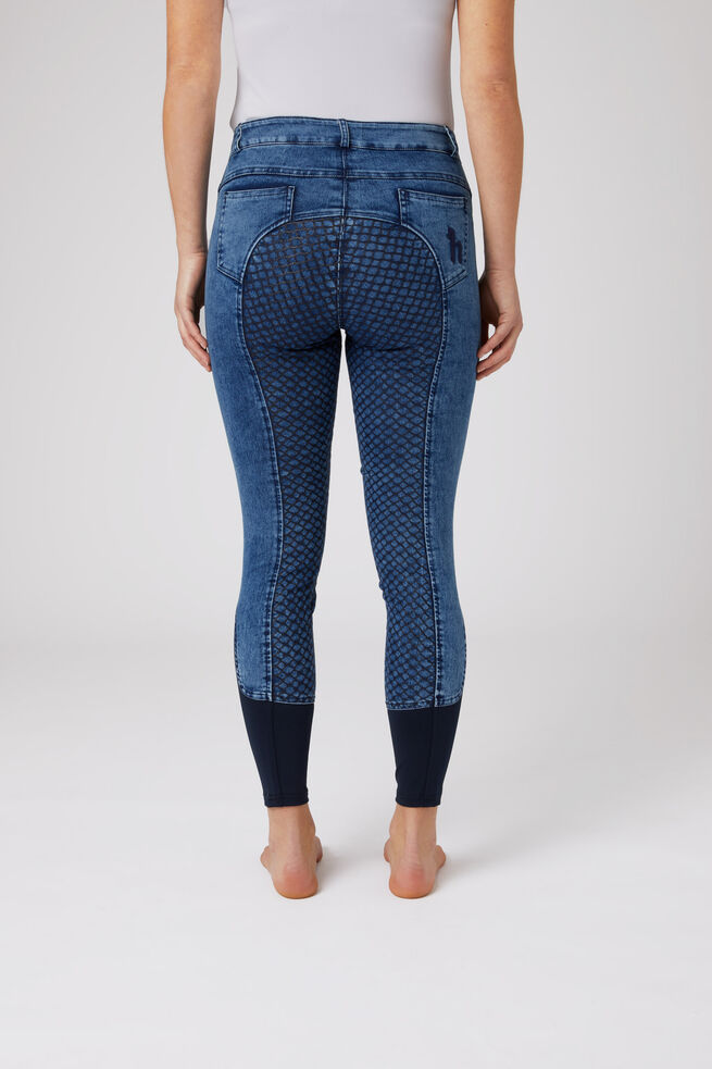 Horze Delia Ladies Denim Breeches Light Denim