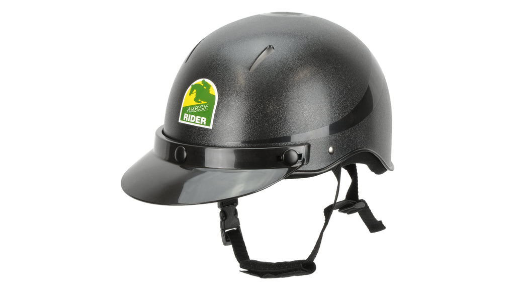 Aussie rider helmet black AS/NZ 3838