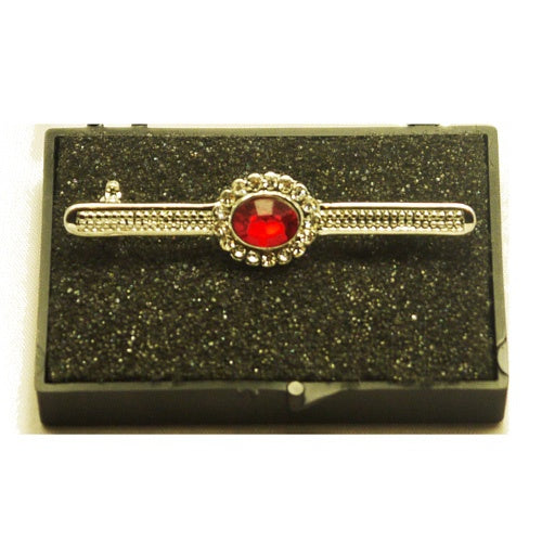 Red Flower Silver Stockpin
