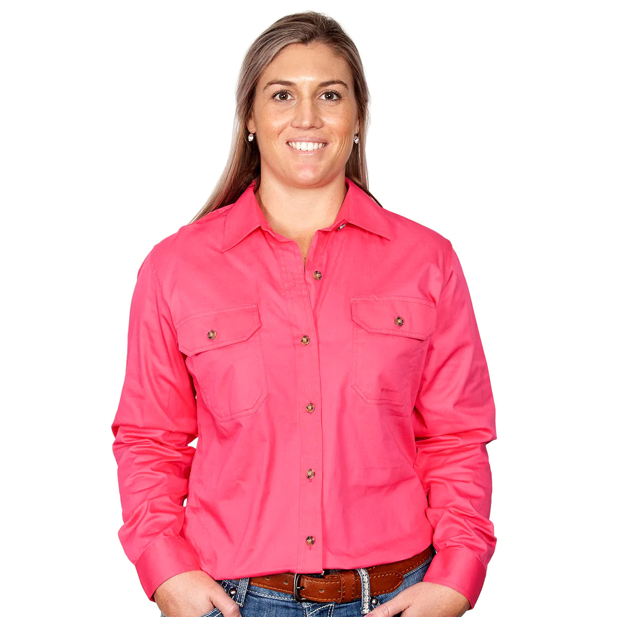 JCA Brooke Workshirt Ladies Hot Pink