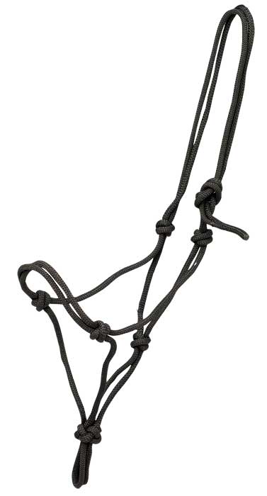 Knotted Rope Economy Halter Black