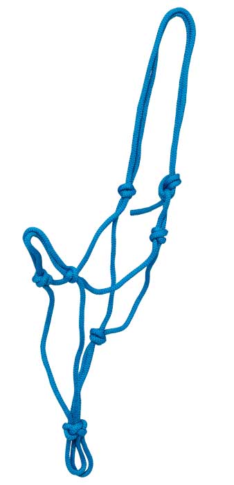 Knotted Rope Economy Halter Blue