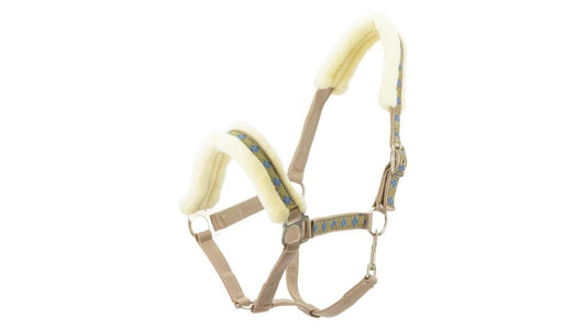 Rancher Fleece Lined Check Halter Fawn