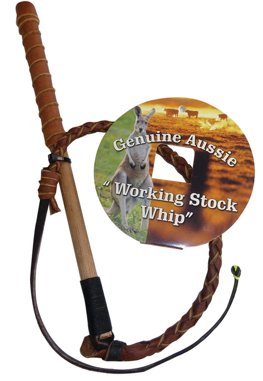 Mini Stock Whip 1' x 4 Plait Chrome Hide