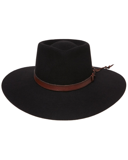 Statesman Big Australian Kids Wool Felt Hat Black