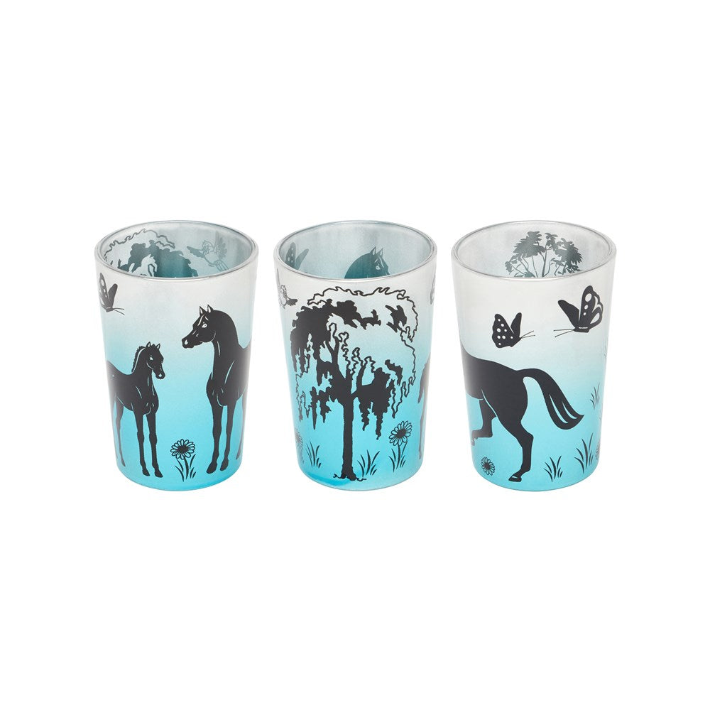Metallic Tealight Horse 3 Pack