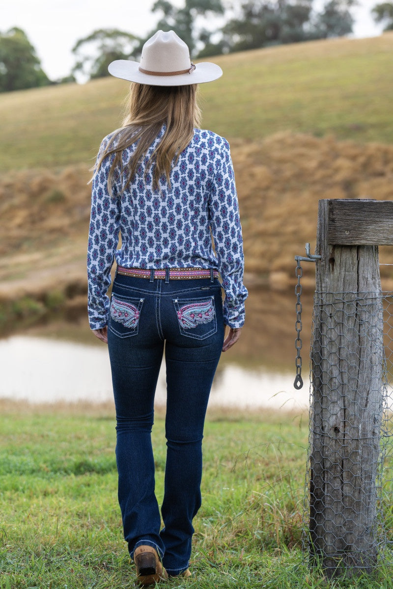 Pure Western Odelia Boot Cut Ladies Jean Darkest Night