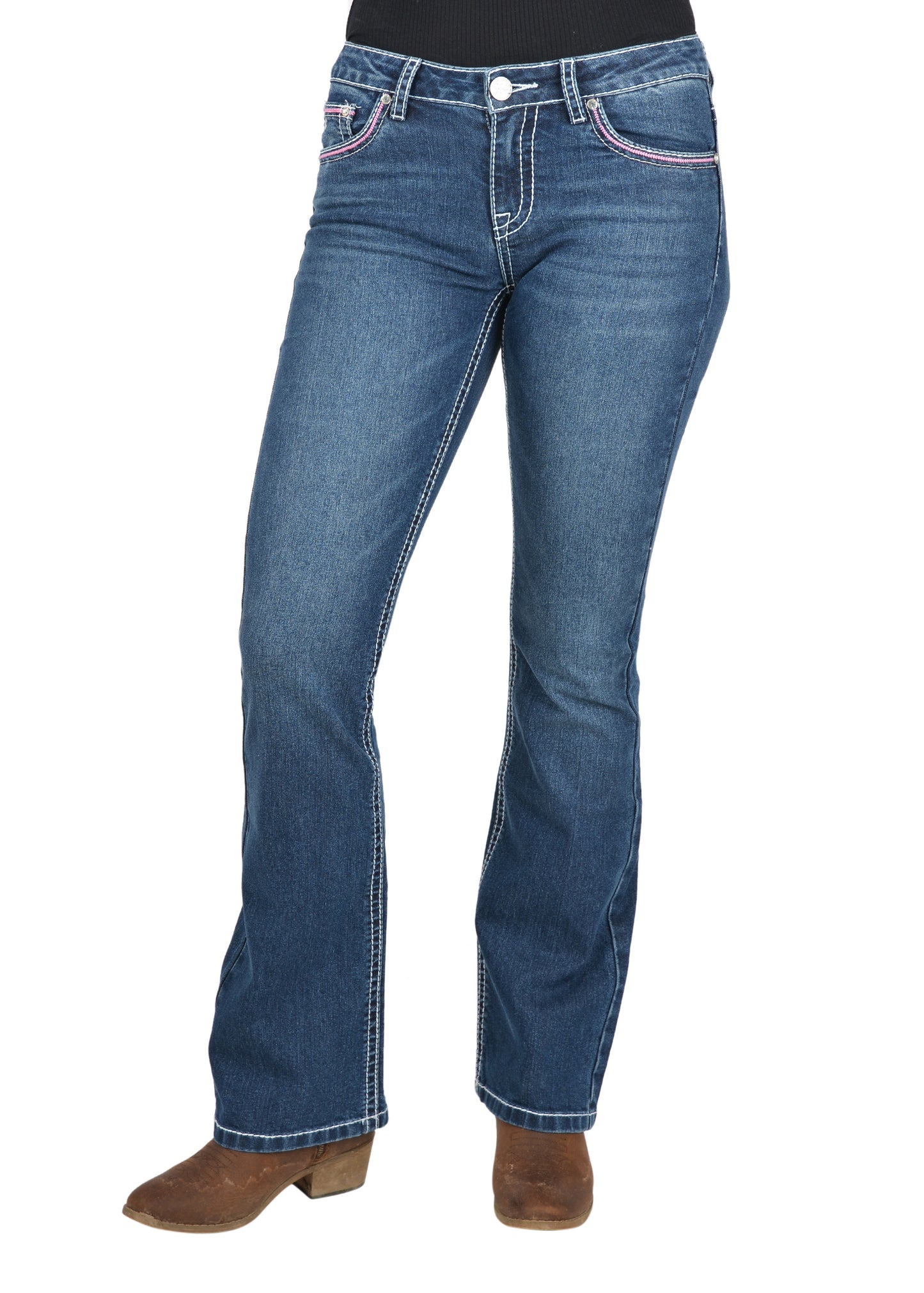 Pure Western Willa Boot Cut Ladies Jeans Evening Sky