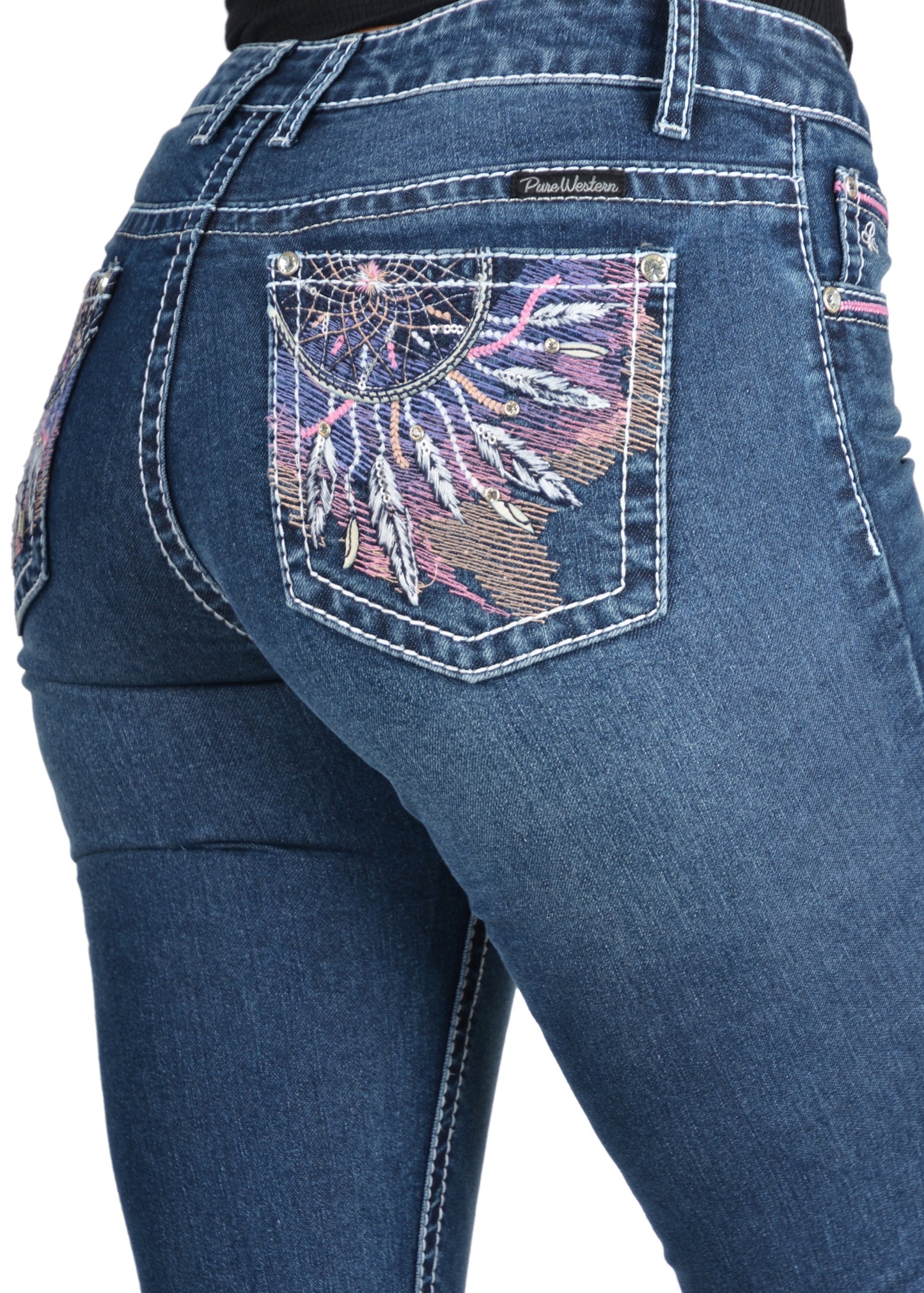 Pure Western Willa Boot Cut Ladies Jeans Evening Sky
