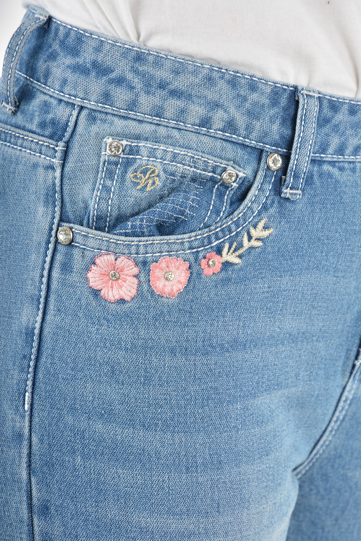 Pure Western Flora High Rise Boot Cut Ladies Jeans Faded Blue