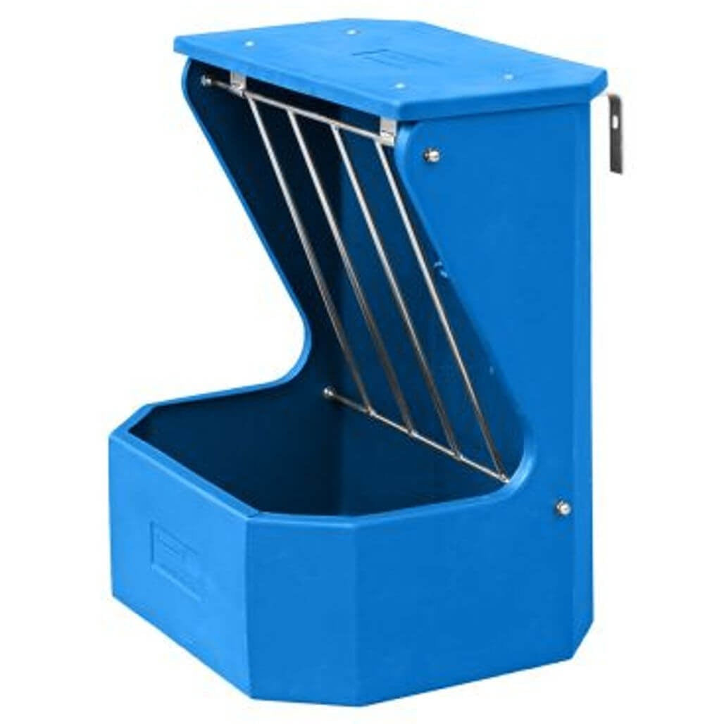 Hay Rack & Feeder with Lid Blue