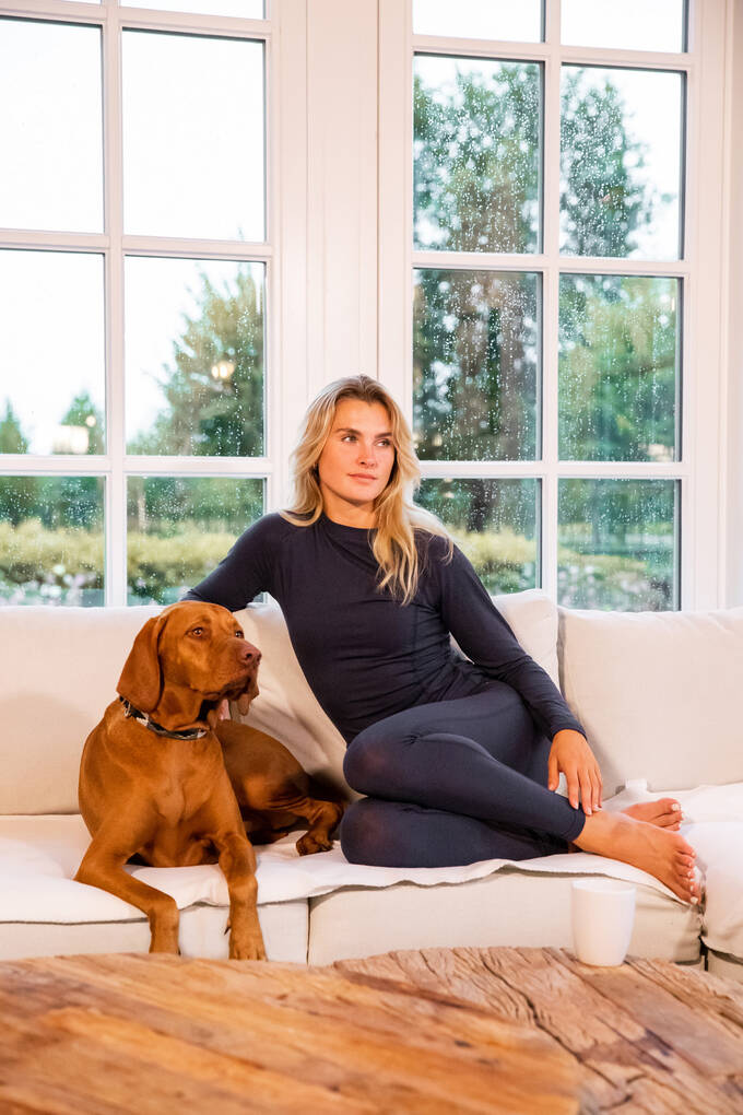 Horze Polo Dog Leash Beetle Green & Vapor Grey