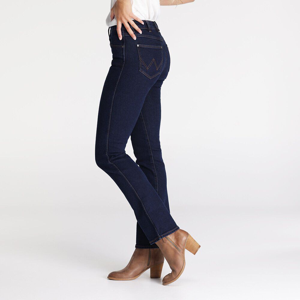 Wrangler Classic Mid Waist Boot Cut Ladies Jeans Original Rinse