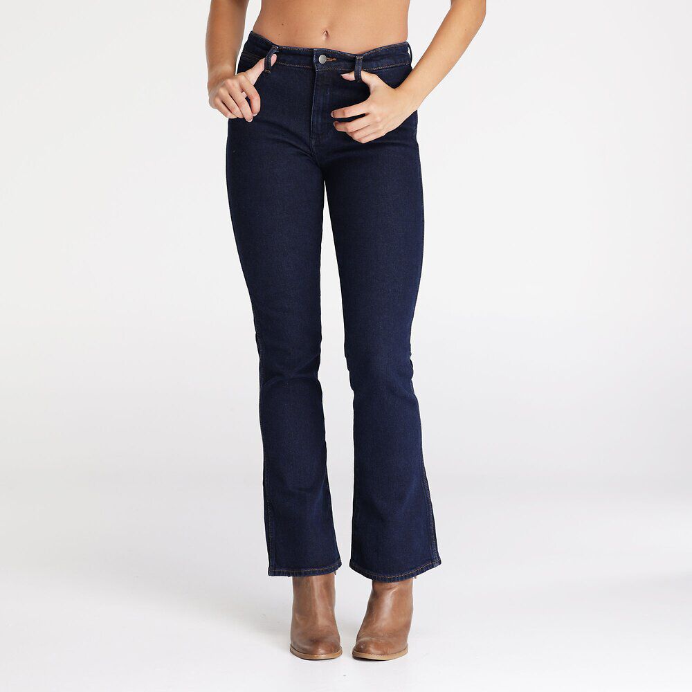 Wrangler Classic Mid Waist Boot Cut Ladies Jeans Original Rinse