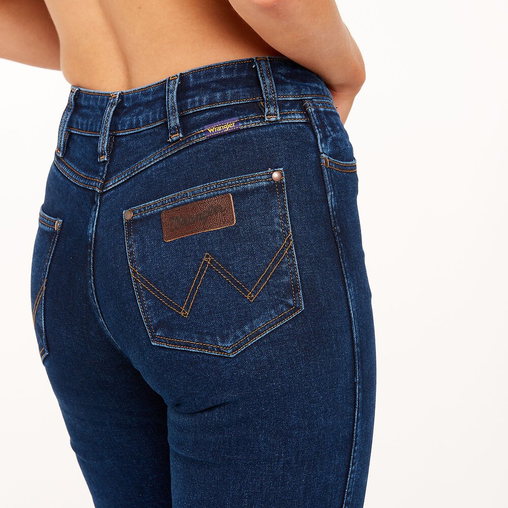 Wrangler Classic Mid Waist Dark Stone Ladies Jeans