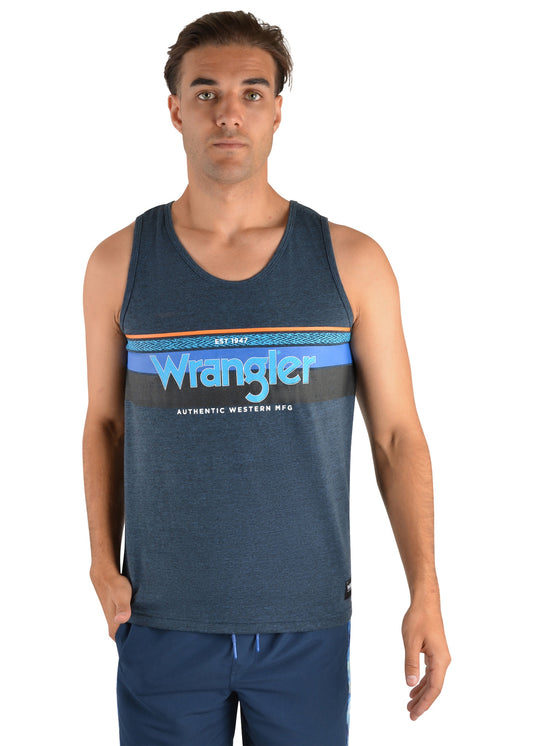 Wrangler Jack Singlet Mens Navy Marle