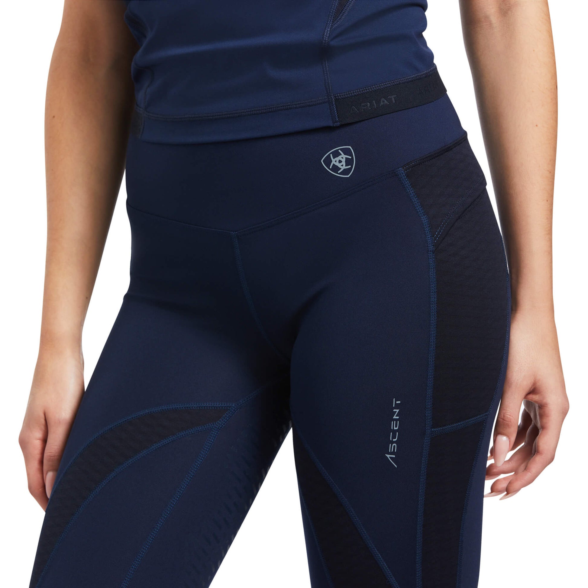 Ariat Ascent Ladies Half Grip Tight Navy - Aitken's Saddlery