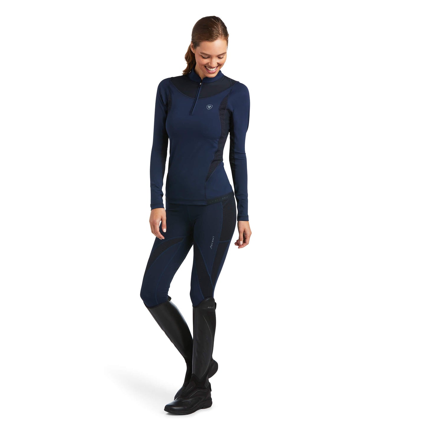 Ariat Ascent Ladies LS Baselayer Navy - Aitken's Saddlery
