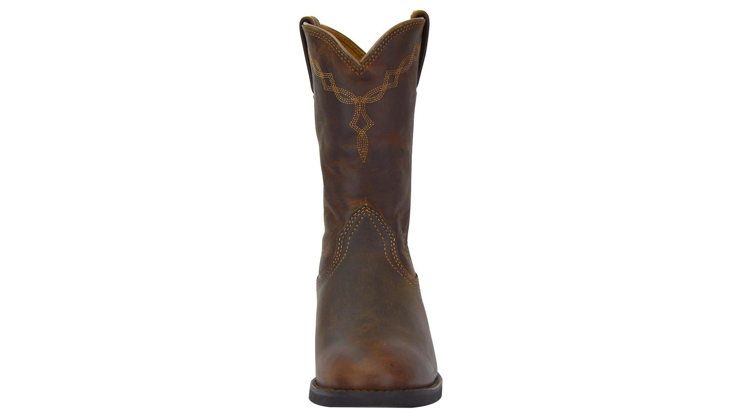 Ariat ATS Ladies Roper Boots Distressed Brown - Aitken's Saddlery
