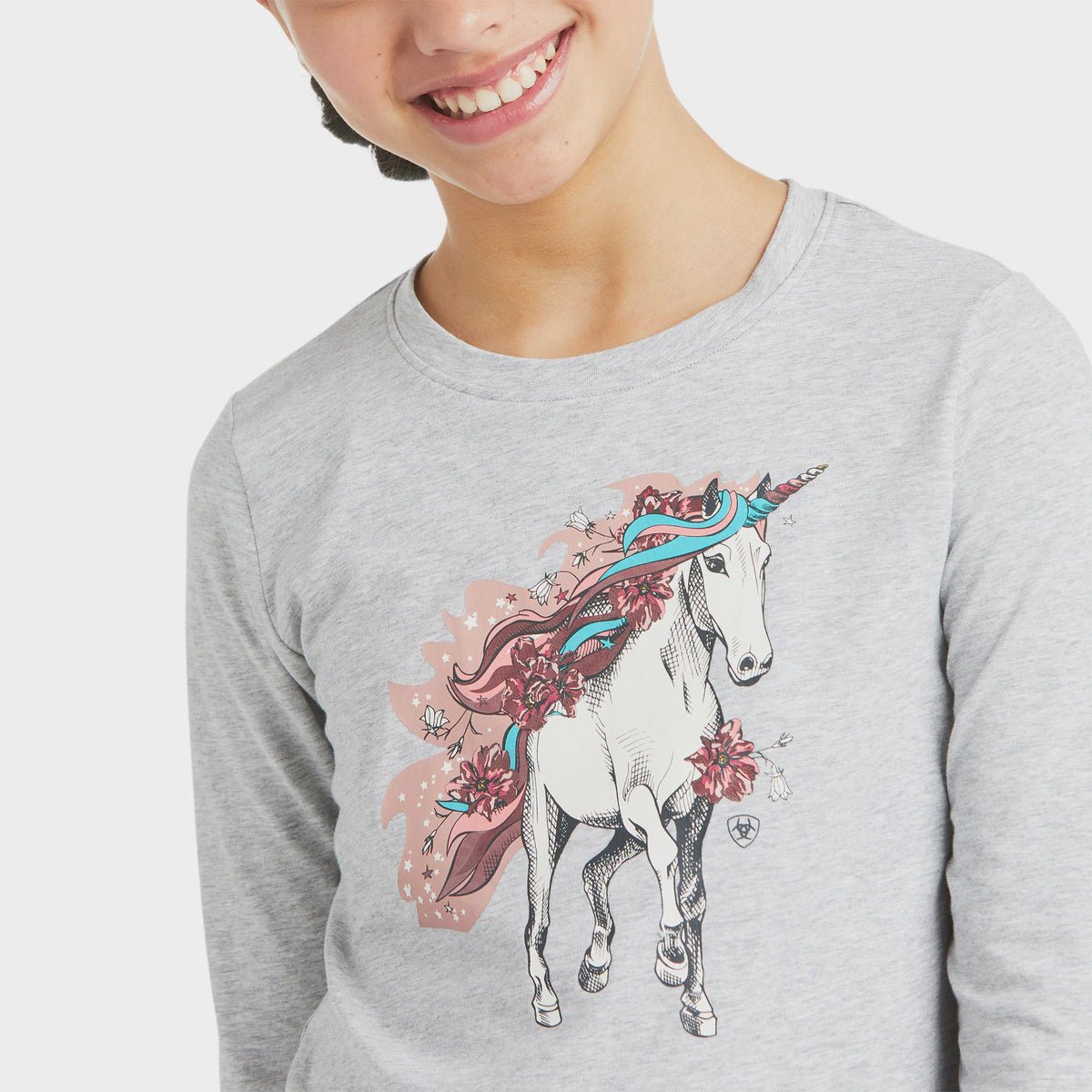Ariat Girls My Unicorn LS T-Shirt Heather Grey - Aitken's Saddlery