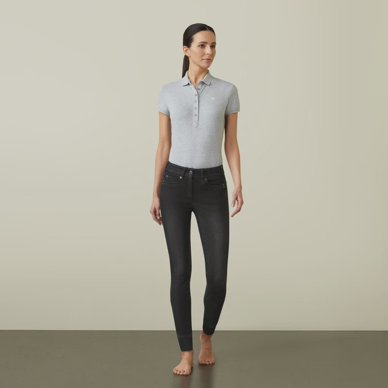 Ariat Halo B Denim Full Seat Ladies Breeches Black Rinse - Aitken's Saddlery