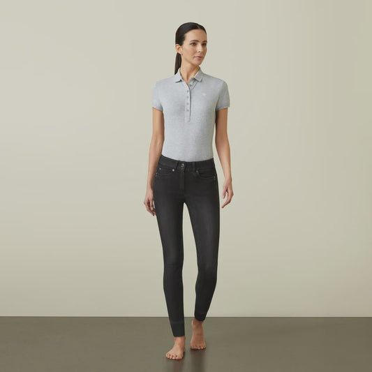 Ariat Halo B Denim Full Seat Ladies Breeches Black Rinse - Aitken's Saddlery