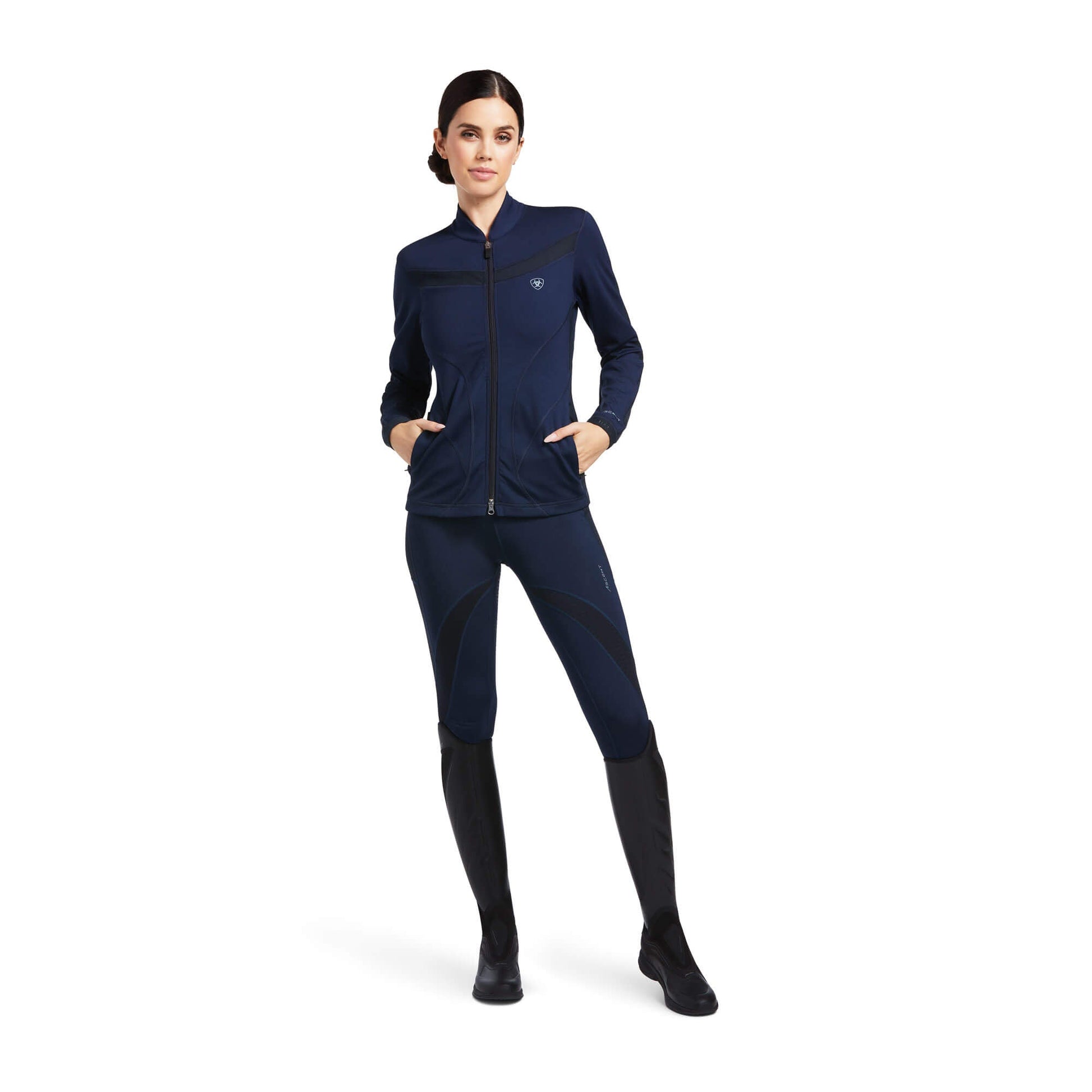 Ariat Ladies Ascent Full Zip Sweatshirt Navy - Aitken's Saddlery