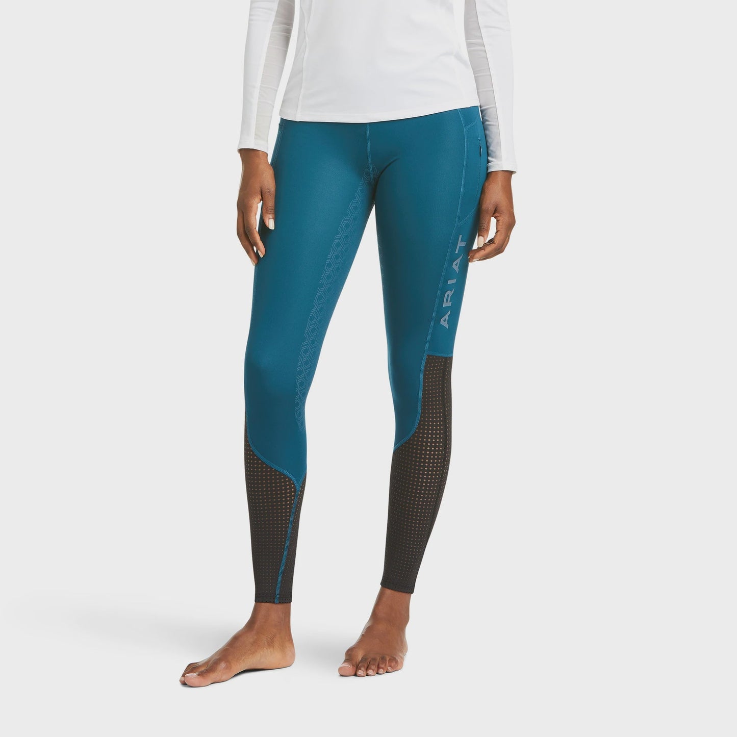 Ariat Ladies EOS Full Seat Tights Eurasian Teal - Aitken's Saddlery