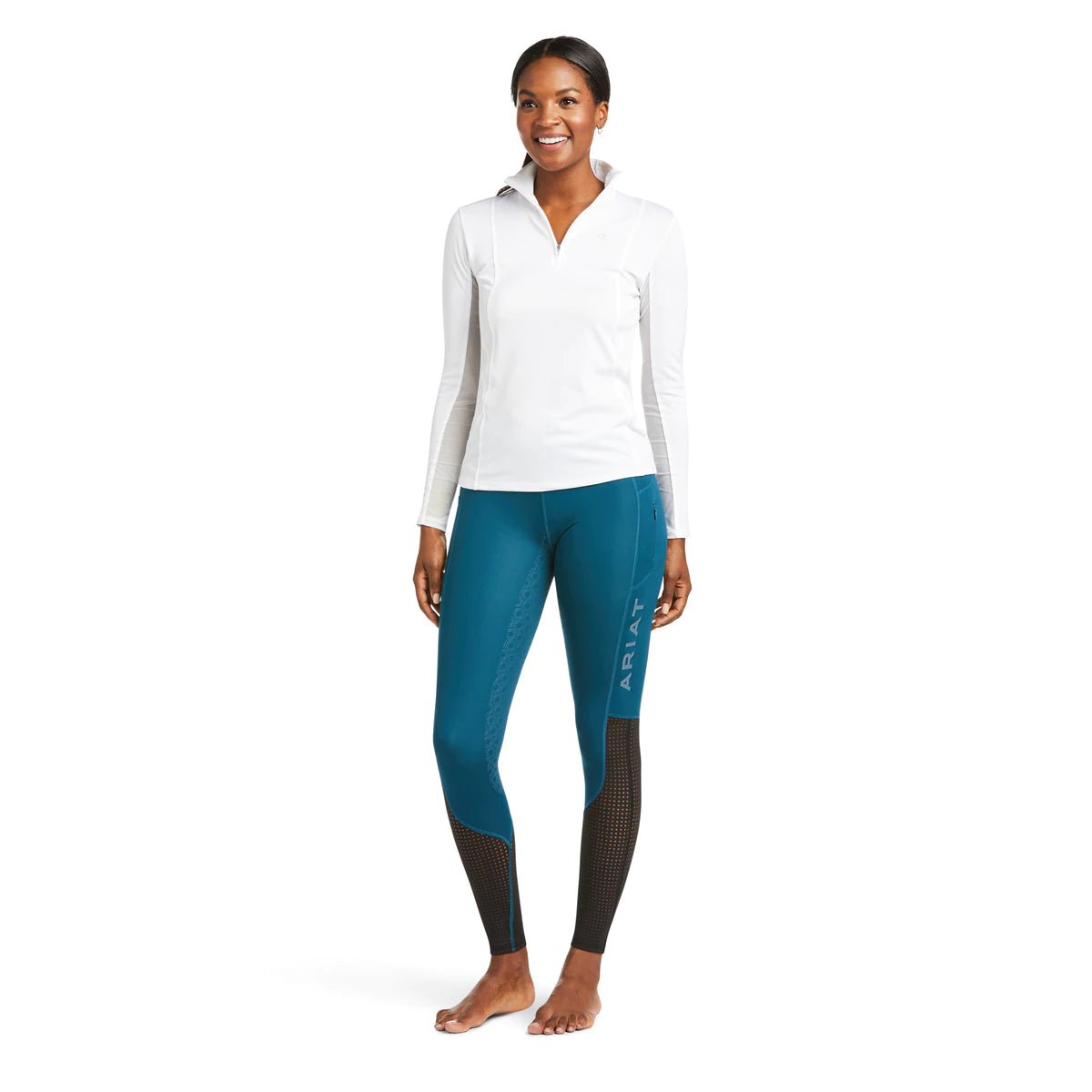Ariat Ladies EOS Full Seat Tights Eurasian Teal - Aitken's Saddlery