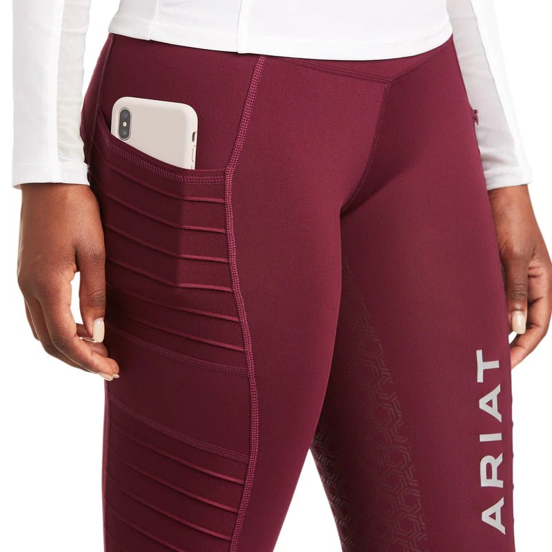 Ariat Ladies EOS MOTO Full Seat Tights Windsor Wine - Aitken's Saddlery