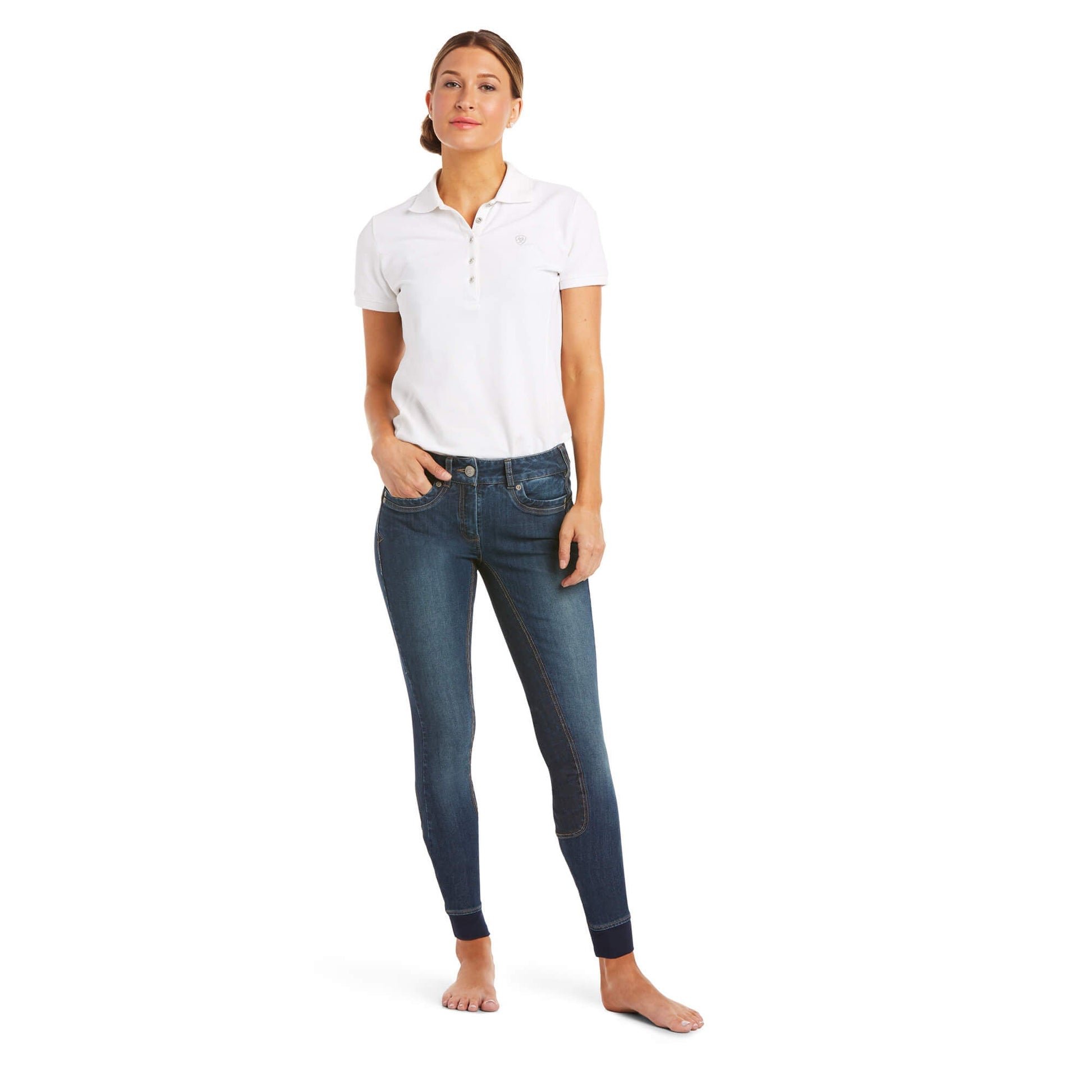 Ariat Ladies Halo Denim Full Seat Breeches Marine - Aitken's Saddlery