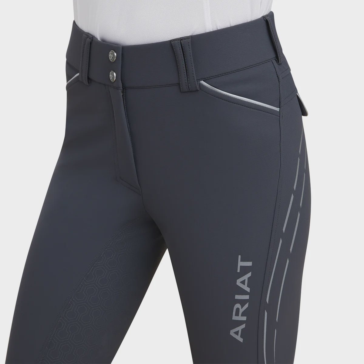 Ariat Tri Factor Ladies FS Lumina Grip Breeches Ebony - Aitken's Saddlery