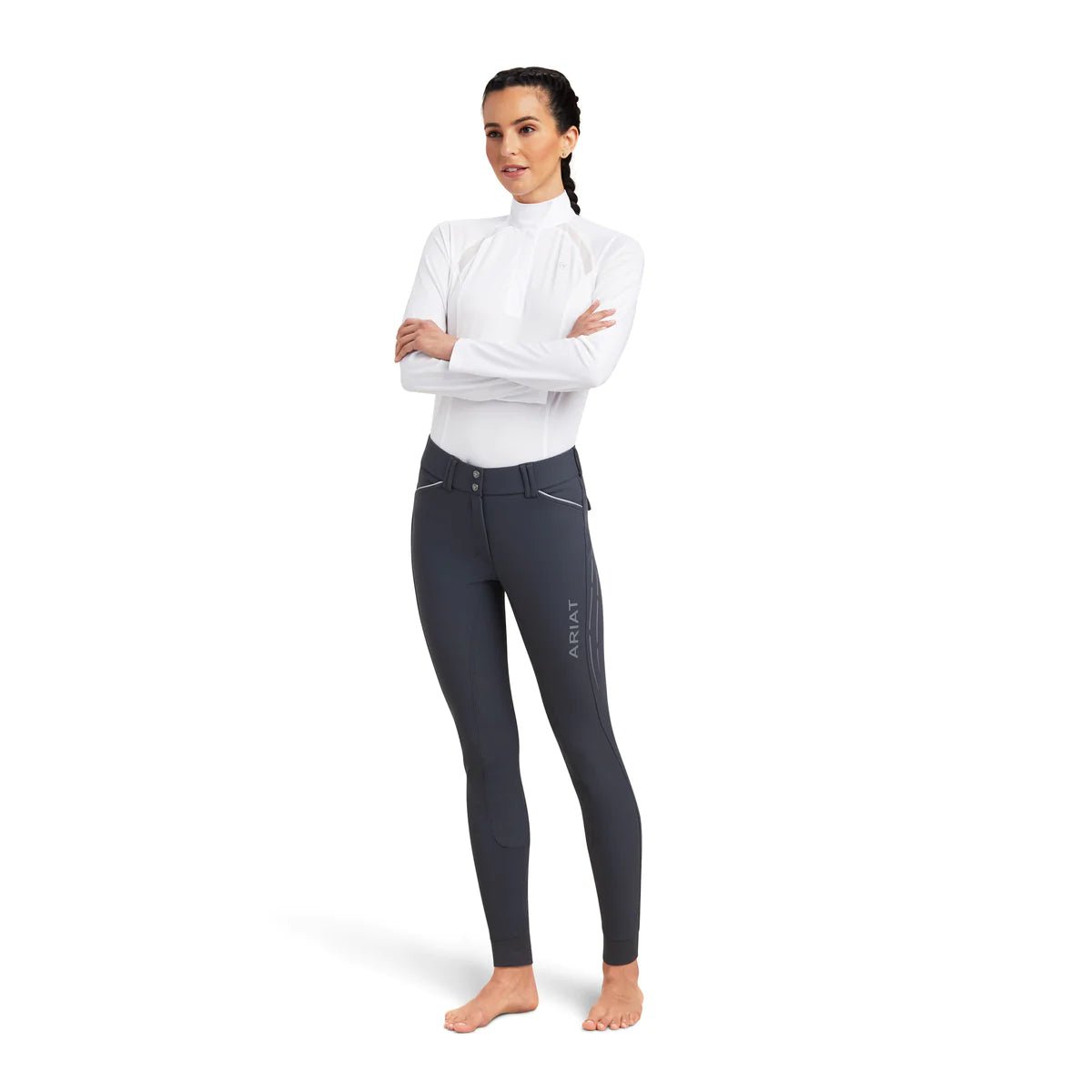 Ariat Tri Factor Ladies FS Lumina Grip Breeches Ebony - Aitken's Saddlery