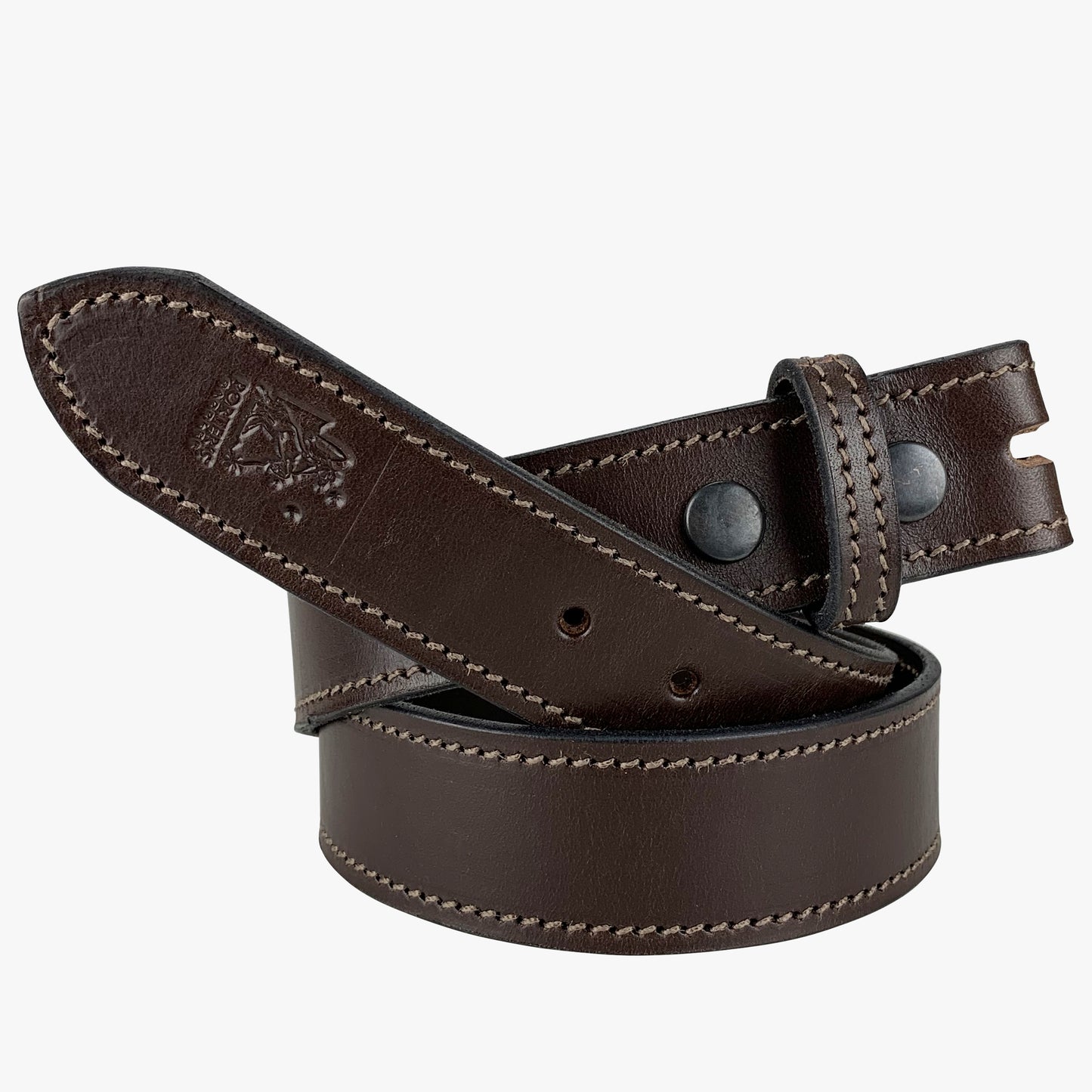 Porter Solid Hide Belt No Buckle Brown