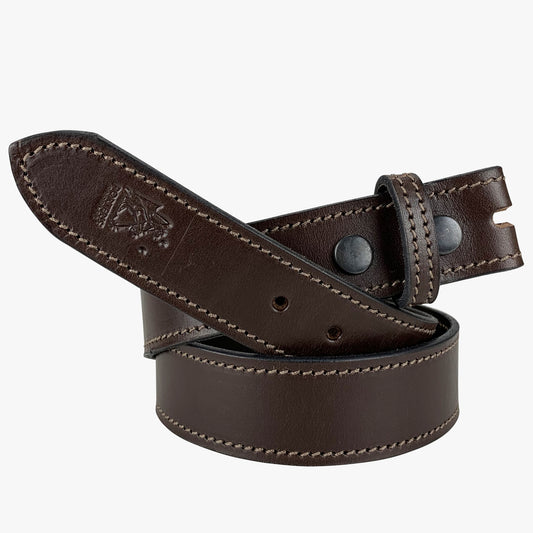 Porter Solid Hide Belt No Buckle Brown