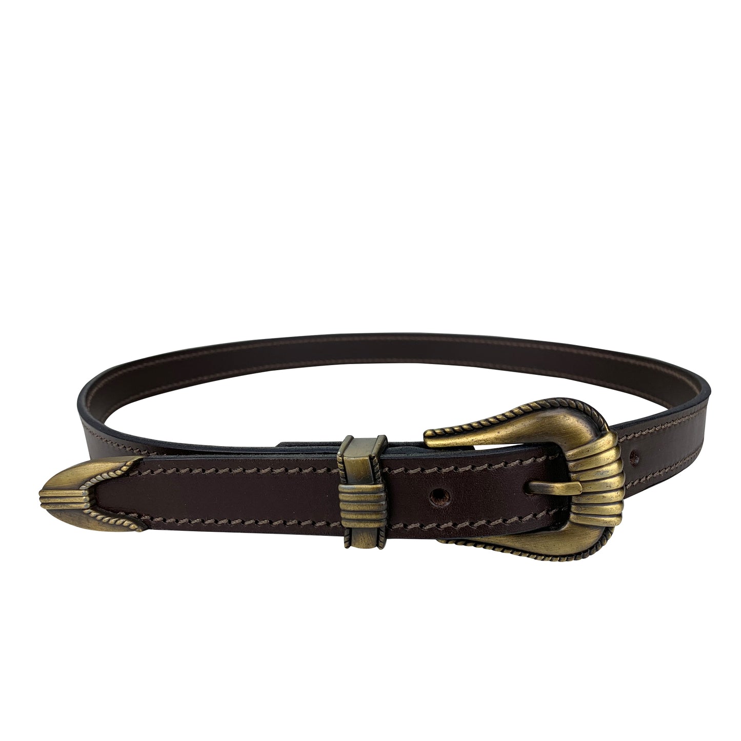 Porters Dress Belt Brown with Antique Buckle