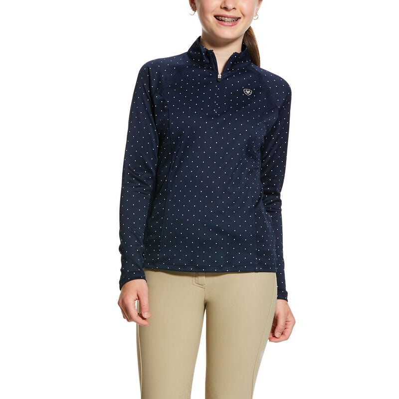 Ariat Navy Girls UV Sun stopper with white dots