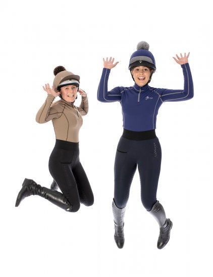 My LeMieux Denim Seamless Pull On Breeches Navy
